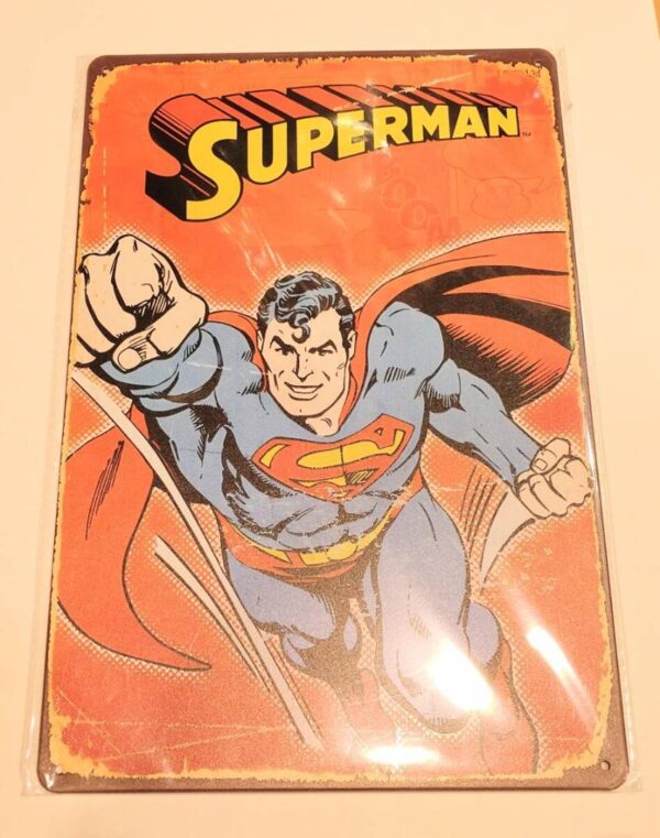 Superman Tin Signboard Iron Plate Metal American Goods F/S-M501 from japan Rare
