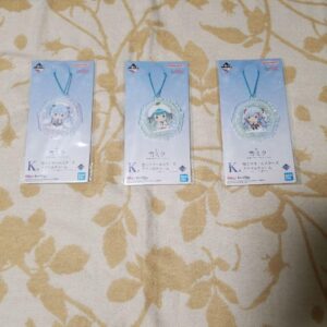 1St Lottery Yukimiku Acrylic Charmue 3-Piece Set F/S-M501 from japan Rare  Good