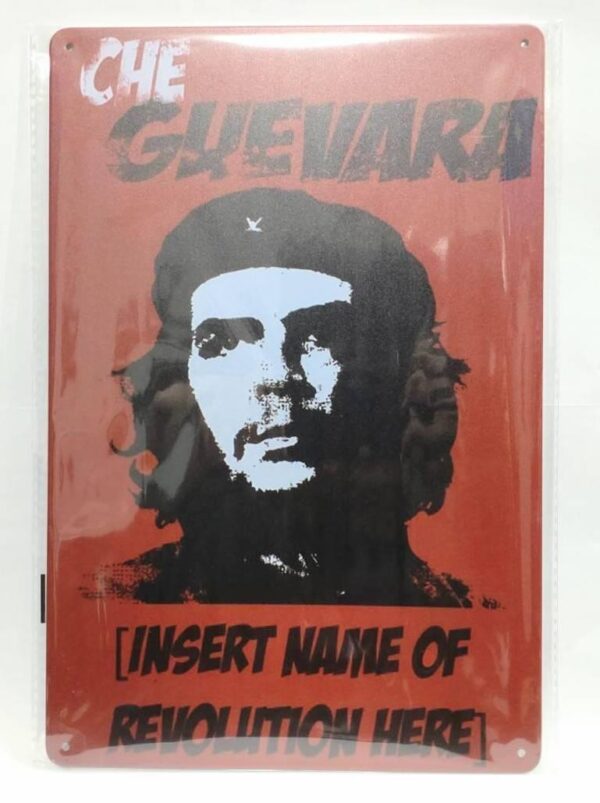 Che Guevara Red Tin Signboard Iron Metal Plate F/S-M501 from japan Rare  Good co