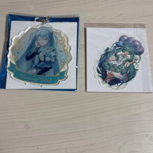 Hatsune Miku 16Th Acrylic Keychain Sticker F/S-M501 from japan Rare  Good condit