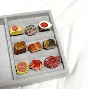 Gacha Ring Food Egg Fish Tuna Octopus Stewed Pork Horns F/S-M503 from japan Rare
