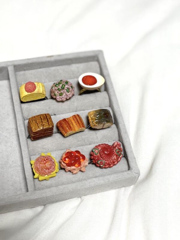 Gacha Ring Food Egg Fish Tuna Octopus Stewed Pork Horns F/S-M503 from japan Rare