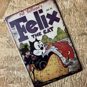 Felix The Cat Vintage Tin Sign F/S-M501 from japan Rare  Good condition