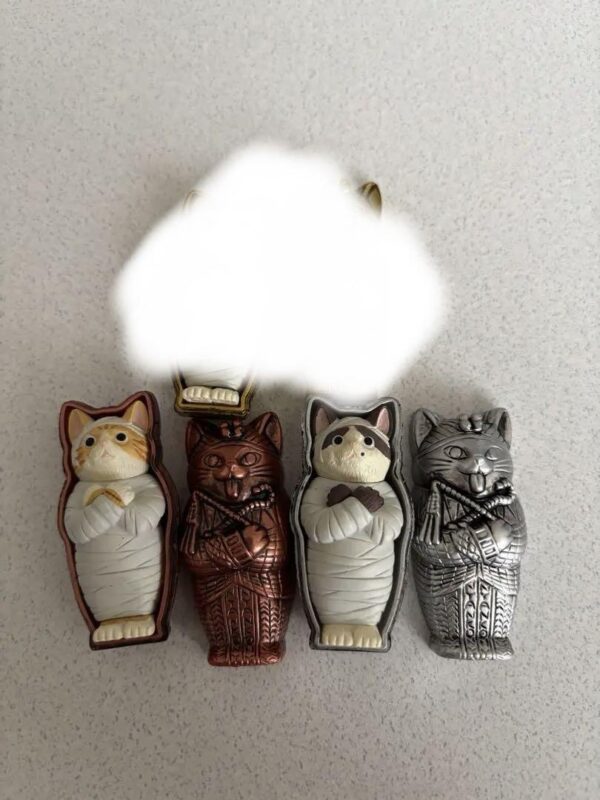 Mummy Cat Gacha Silver Bronze F/S-M503 from japan Rare  Good condition
