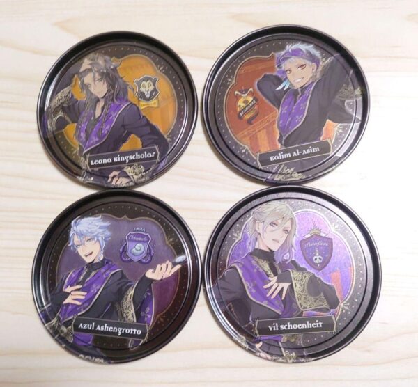 Twisted Wonderland Can Coaster Leona Azur Karim Ville F/S-M503 from japan Rare