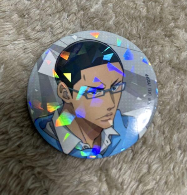 Yowamushi Pedal 10Th Anniversary Festival Trading Hologram Can Badge Kinjo F/S-M