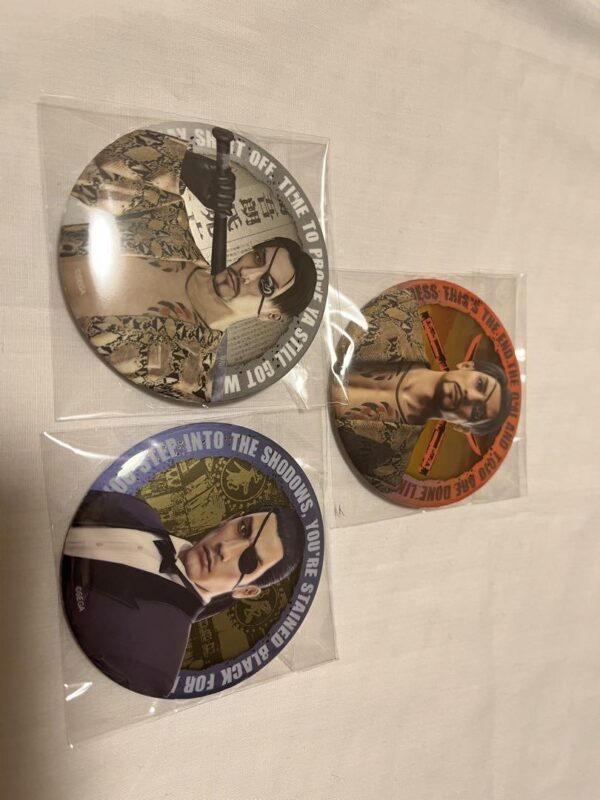 Yakuza Sega Lucky Lottery Majima Goro F Prize Can Badge F/S-M501 from japan Rare