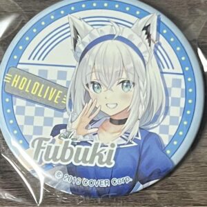 Hololive Shirakami Fubuki Can Badge F/S-M501 from japan Rare  Good condition