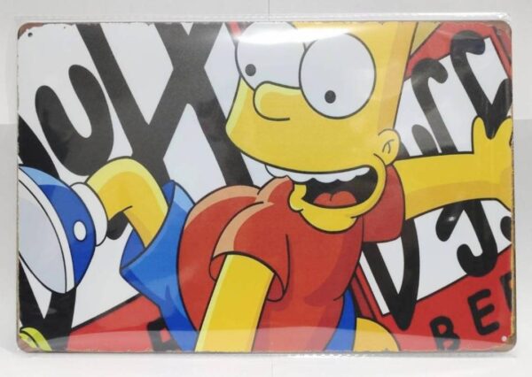 The Simpsons Bart Tin Signboard Iron Metal Plate F/S-M501 from japan Rare  Good