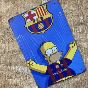 Barcelona Homer Simpson Tin Sign F/S-M501 from japan Rare  Good condition