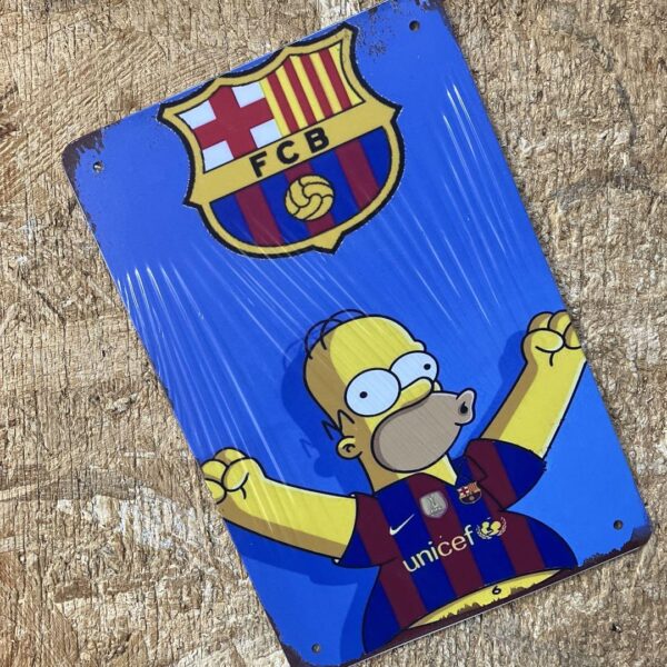 Barcelona Homer Simpson Tin Sign F/S-M501 from japan Rare  Good condition