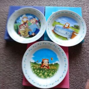 Novelty Flanders Dog Three Plates F/S-M501 from japan Rare  Good condition