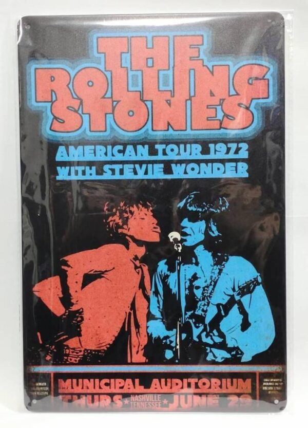 Rolling Stones Rock Band Tin Signboard Iron Board F/S-M501 from japan Rare  Good