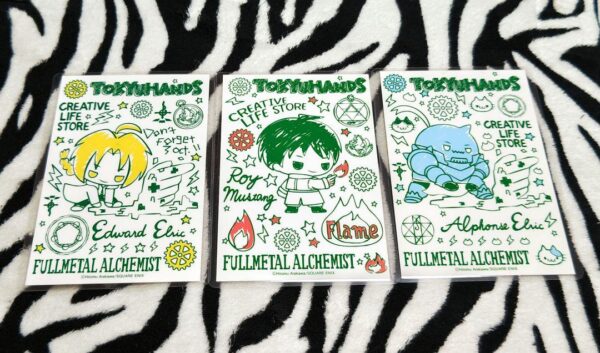 Fullmetal Alchemist Tokyu Hands Limited Postcards 3 Types Ed Al Roy Laminated F/