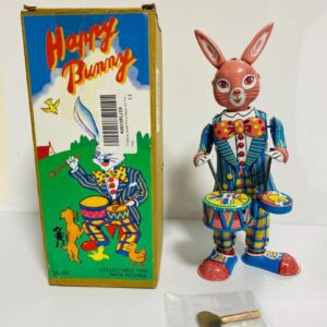 K6 Happy Bunny Tin Spring Rabbit Drum F/S-M501 from japan Rare  Good condition