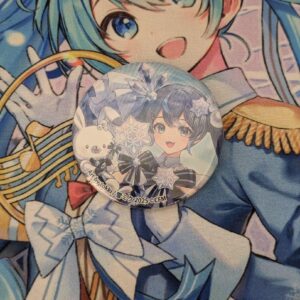 Snow Miku2025 Glittering Can Badge Miku Art By Tokki 2 F/S-M501 from japan Rare