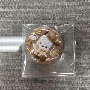 Sanrio Embroidery Can Badge Pochakko F/S-M501 from japan Rare  Good condition
