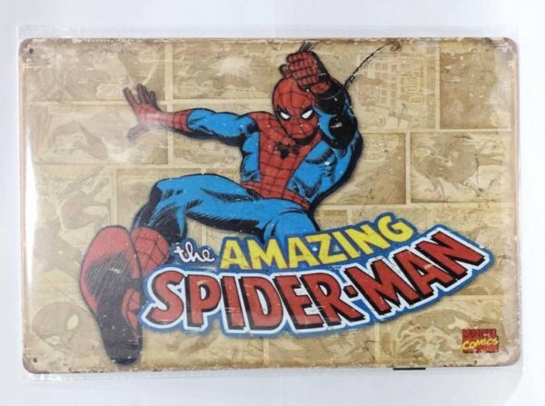 Spiderman Side Tin Sign Board Iron Plate Metal F/S-M501 from japan Rare  Good co