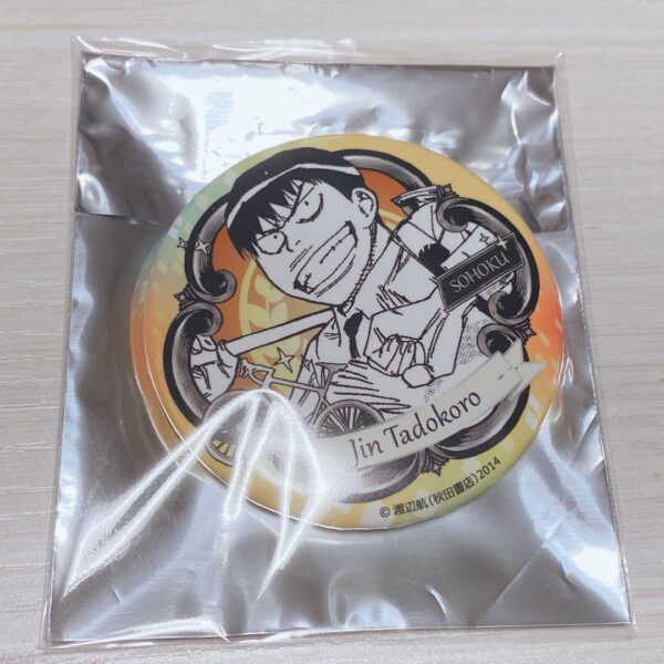 Yowamushi Pedal Spare Bike Round Can Badge Tadokoro Jin F/S-M501 from japan Rare