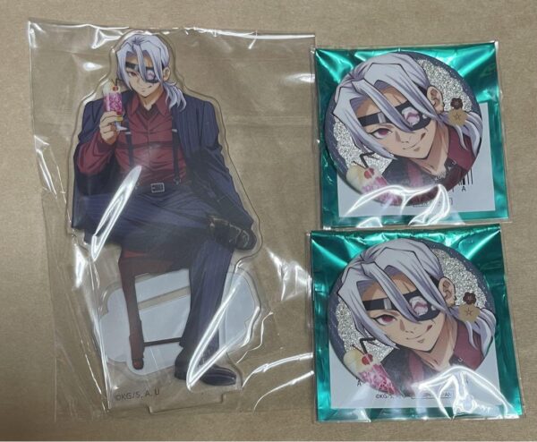Demon Slayer: Kimetsu No Yaiba Pure Cafe Acrylic Stand Can Badge Uzui Tengen F/S