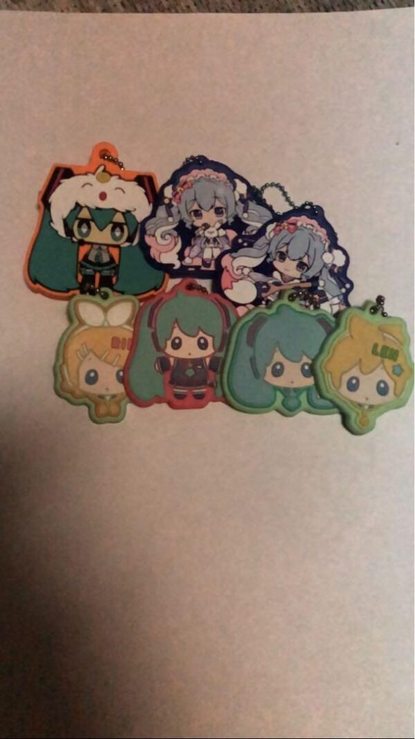 Hatsune Miku Rubber Strap Mascot Keychain Set F/S-M501 from japan Rare  Good con