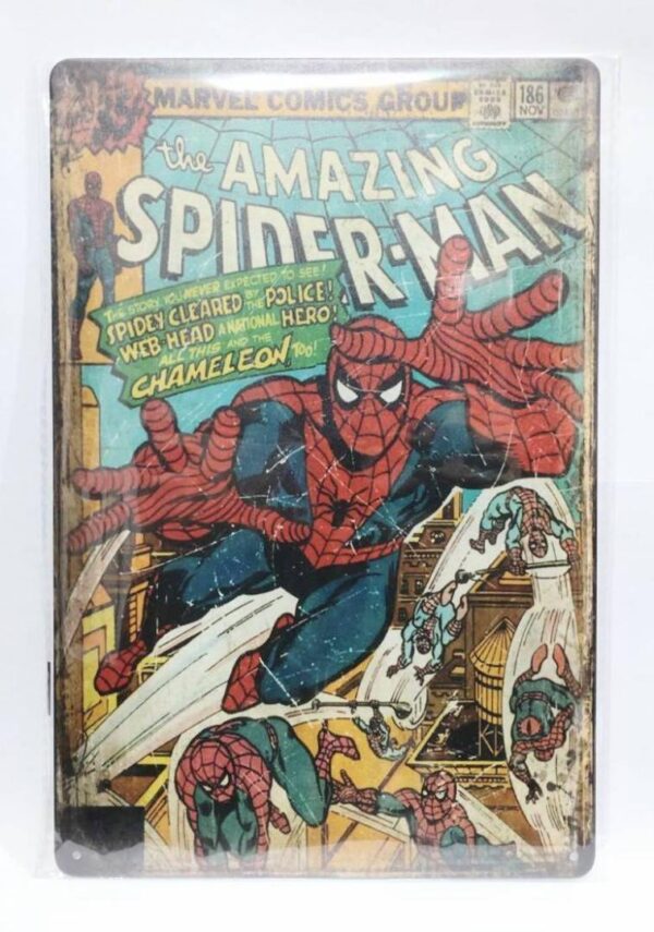 Spiderman American Comic Tin Signboard Iron Plate Metal F/S-M501 from japan Rare