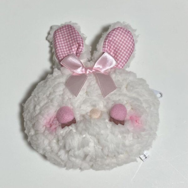 Kushurumu Fluffy Rabbit Pouch White Keychain Gacha F/S-M503 from japan Rare  Goo