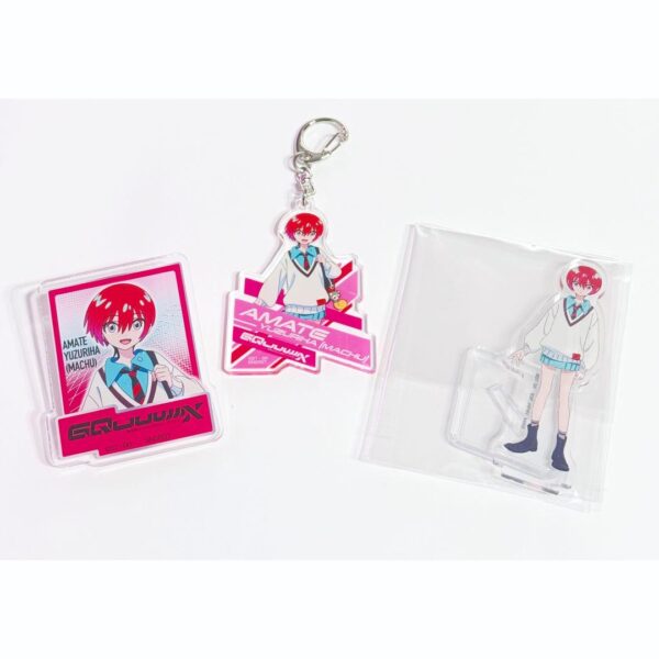 Machu Siegax Acrylic Keychain Stand Badge Set F/S-M503 from japan Rare  Good con