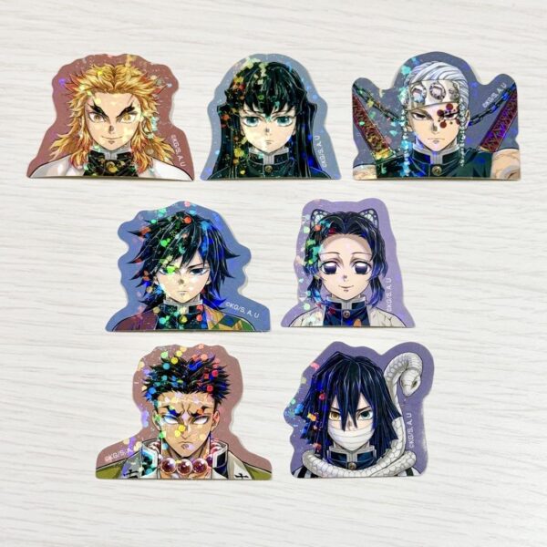 Demon Slayer: Kimetsu No Yaiba Pillar Exhibition Hologram Sticker Set 7 Pieces F