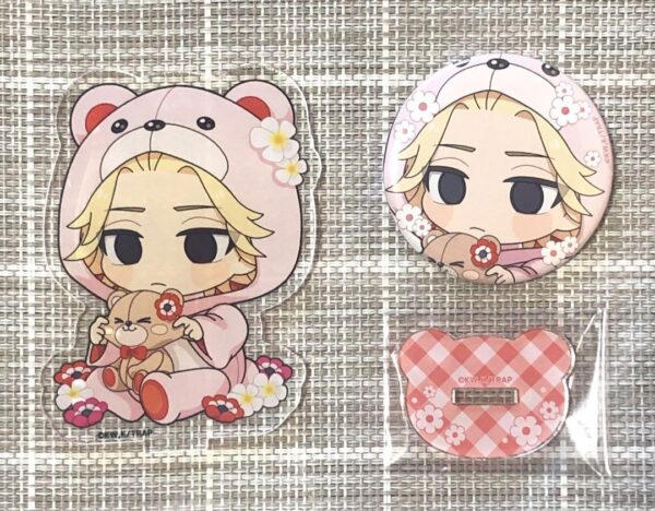 Tokyo Revengers Favoteria Flower Bear Can Badge Acsta Sano Manjiro F/S-M501 from