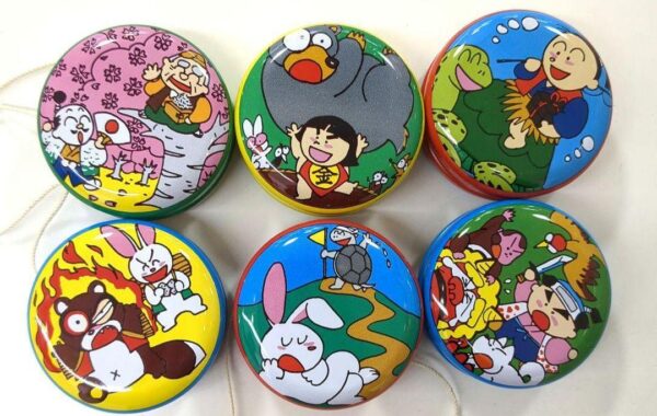 Showa Retro Tin Yoyo Set Of 6 F/S-M503 from japan Rare  Good condition