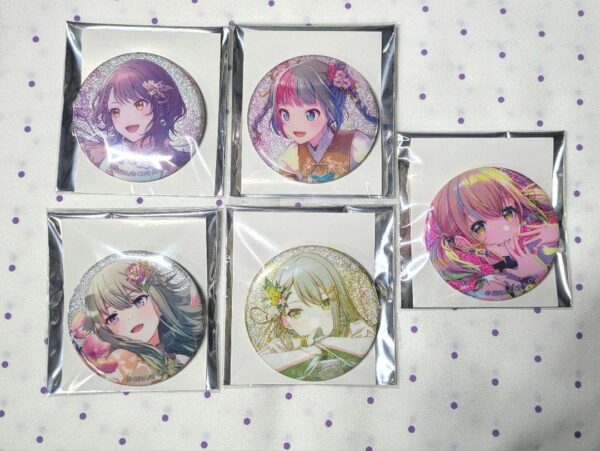 5 Glitter Can Badges F/S-M501 from japan Rare  Good condition