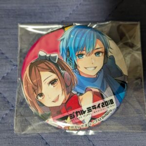 Kaito Meiko Magical Mirai 2018 Can Badge F/S-M501 from japan Rare  Good conditio