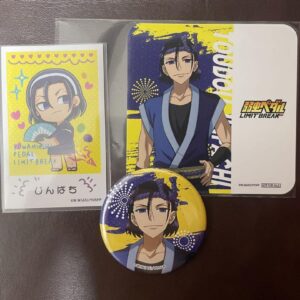 Yowamushi Pedal Todo Jinpachi Princess Cafe Cheki Can Badge Bonus Coaster F/S-M5