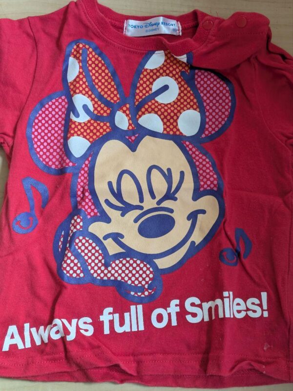Tokyo Disney Minnie Mouse T-Shirt F/S-M503 from japan Rare  Good condition