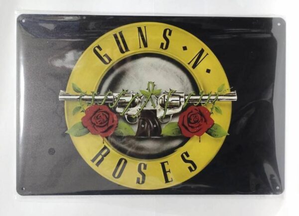 Guns Roses Logo Rock Band Tin Signboard Iron Metal F/S-M501 from japan Rare  Goo