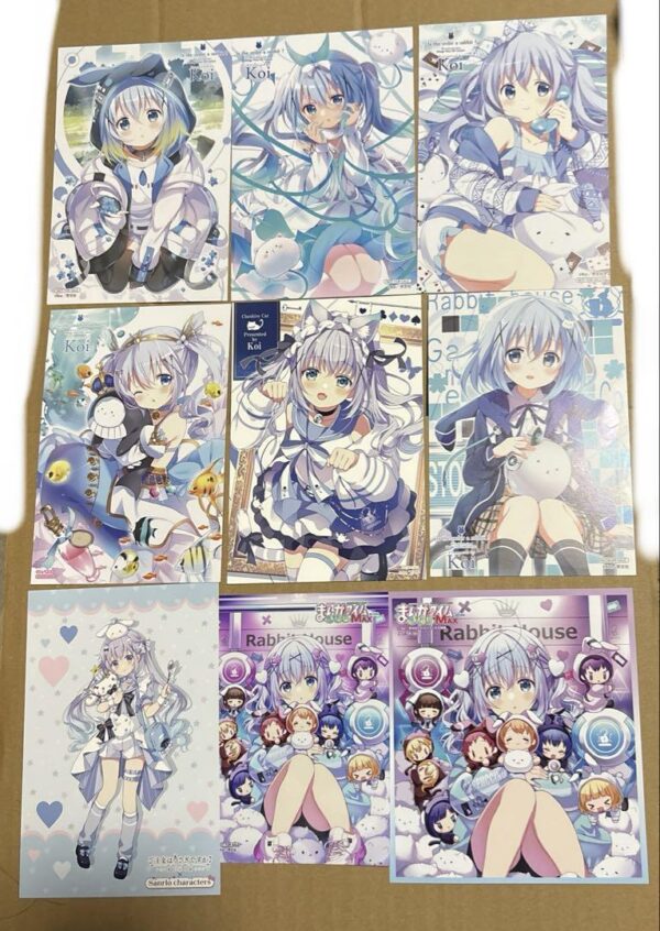 Is The Order A Rabbit? Gochiusa Chino Kafu Postcard Bromide Colored Paper F/S-M5