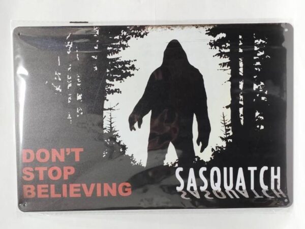 Sasquatch Uma Tin Signboard Iron Metal Plate F/S-M501 from japan Rare  Good cond