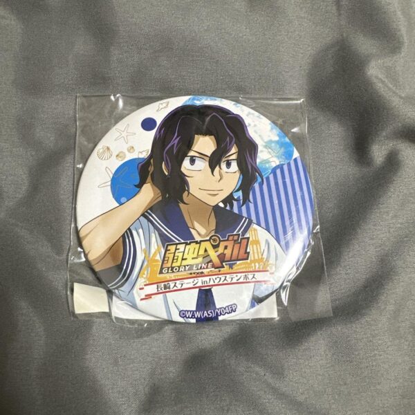 Yowamushi Pedal Teshima Big Can Badge F/S-M501 from japan Rare  Good condition