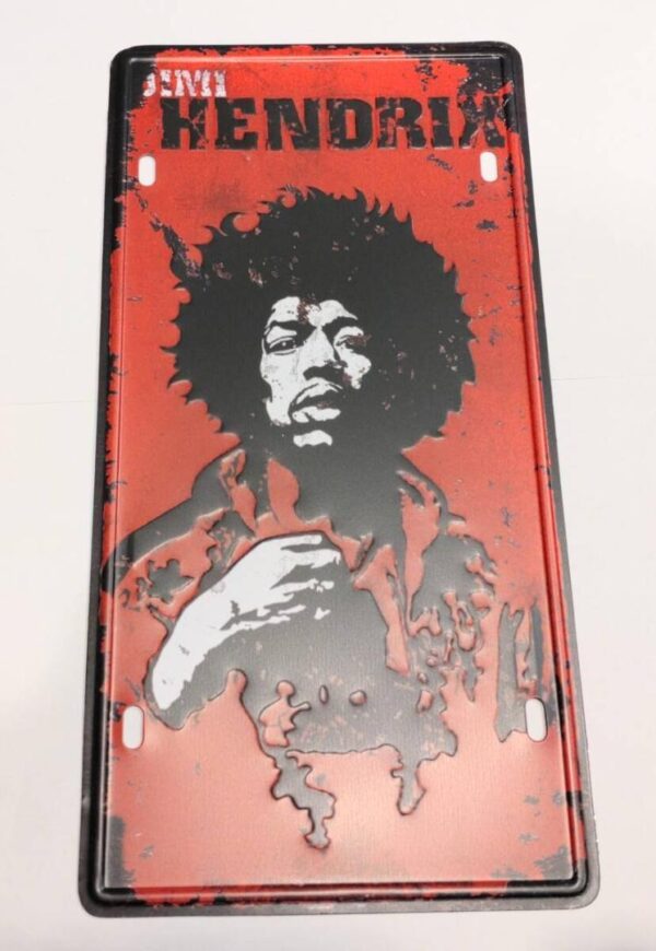 Jimi Hendrix Hen Tin Signboard Iron Metal Plate F/S-M501 from japan Rare  Good c