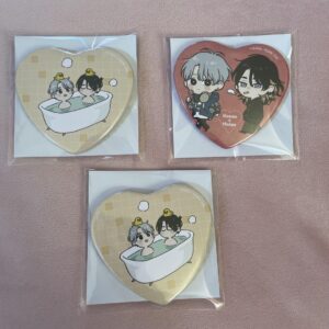 Pink Heart Jam Lottery Mate Can Badge Shike F/S-M501 from japan Rare  Good condi